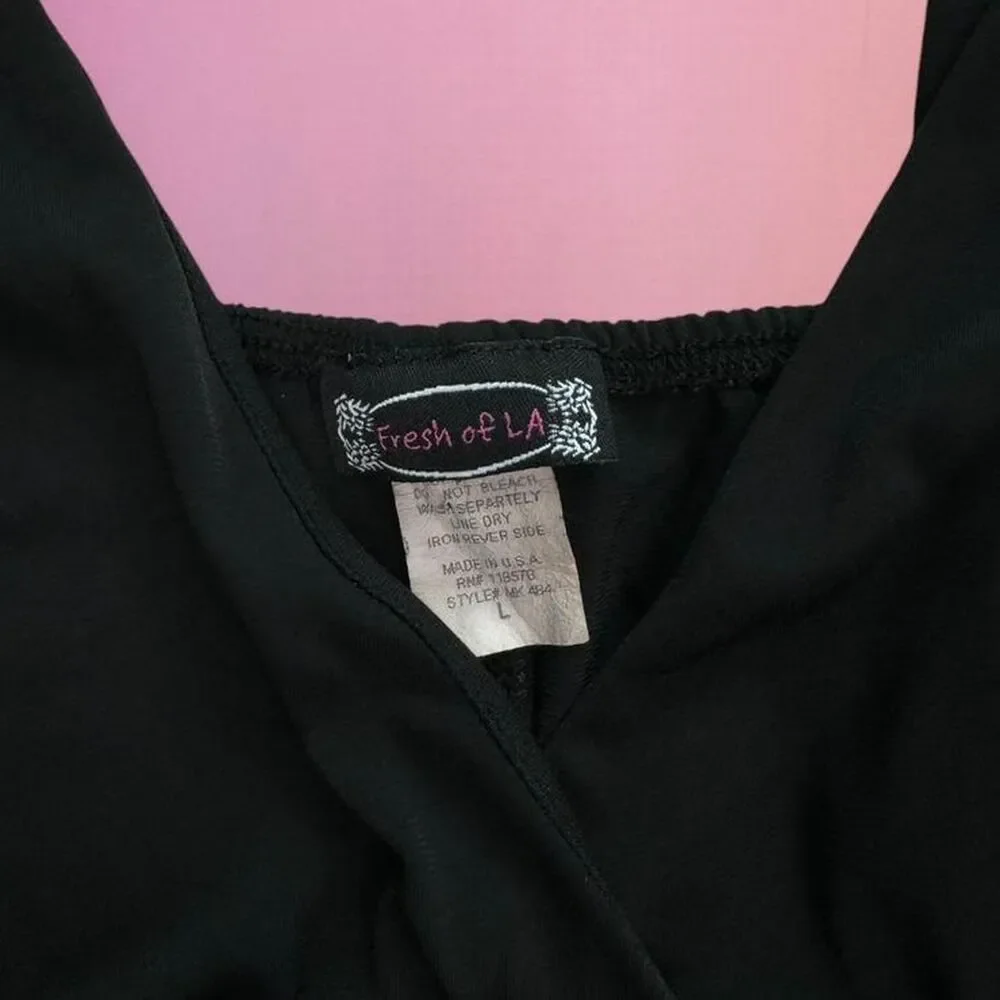 Vintage 90s Y2K black ruched baby doll tank top🎀 - Picture 3 of 3